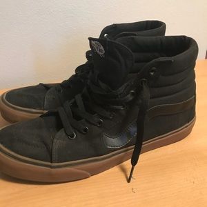 Vans Sk8 hi all black gum sole men 10.5